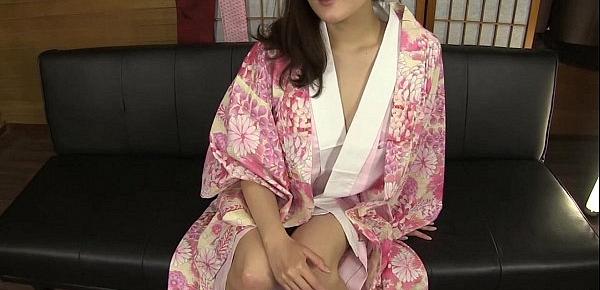  Subtitled amateur Japanese lady in kimono masturbation talk